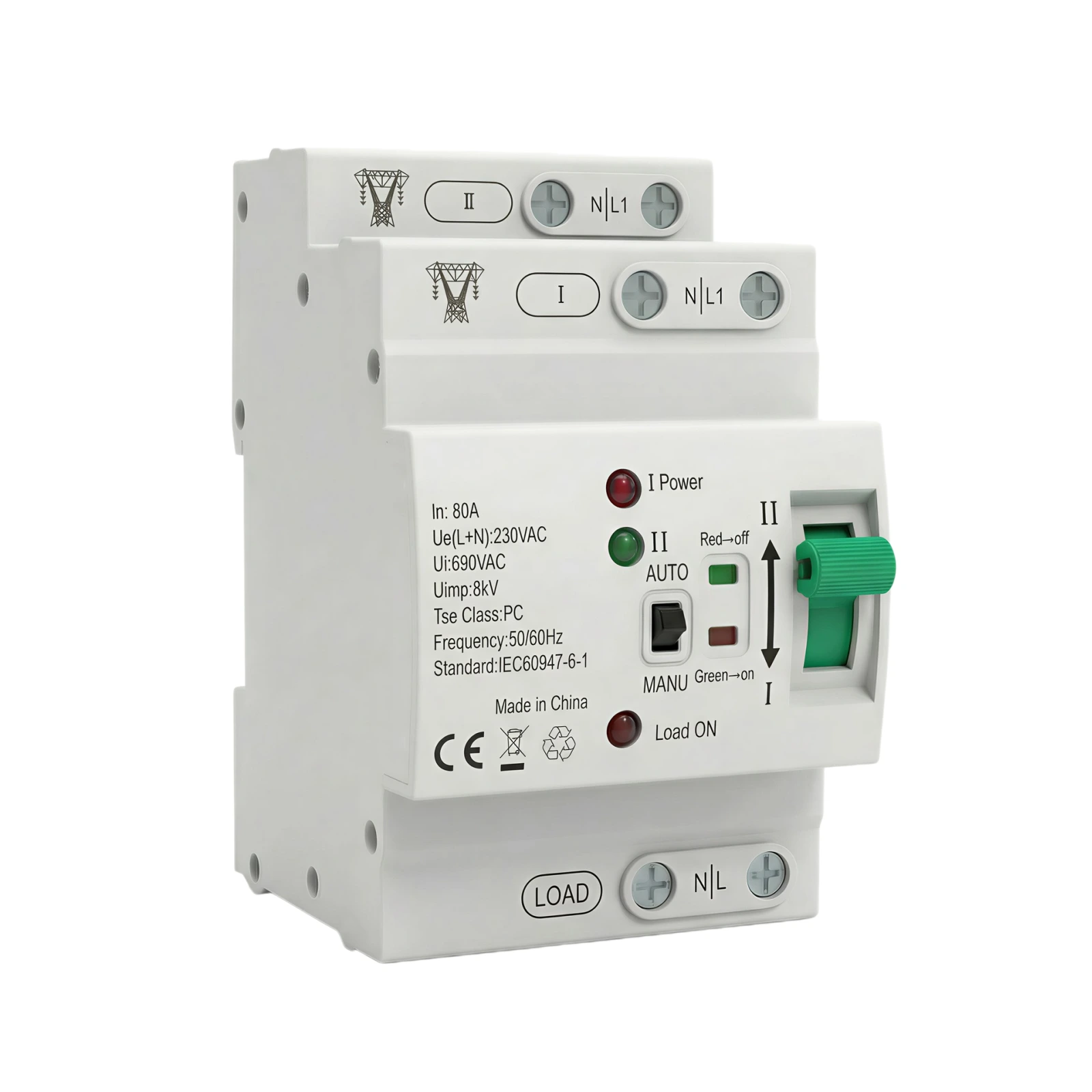 YLNCN 220V/110V 63A Automatic transfer switch For Solar Syetem
